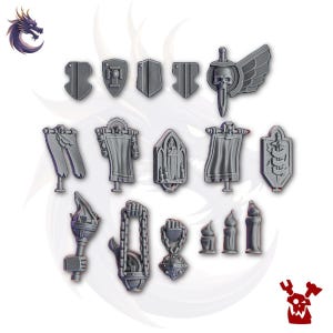 Knight Decor Bits x15 | RPG Tabletop Miniature Wargaming Grim-Dark Sci-Fi Fantasy DnD OPR Proxy 5e