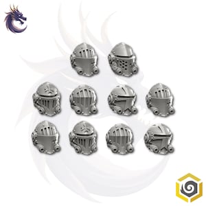 Eternal Crusaders Terminator Heads 1 | RPG Tabletop Miniature Wargaming Grim-Dark Sci-Fi Fantasy DnD OPR Proxy 5e