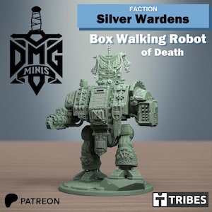 Robotic Walker of Redemption | Silver Wardens | RPG Tabletop Miniature Wargaming Grim-Dark Sci-Fi Fantasy DnD OPR Proxy 5e