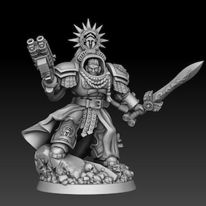 Schwerer Kapitän | Söhne Spartanisches | RPG Tabletop Miniature Wargaming Grim-Dark Sci-Fi Fantasy DnD OPR Proxy 5e