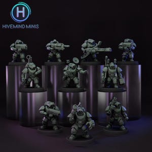 Dragoon Warriors | Droidkyn | Hivemind Minis | RPG Tabletop Miniature Wargaming Grim-Dark Sci-Fi Fantasy DnD OPR Proxy 5e
