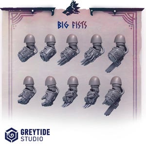 Primal Hounds Big Fists (Right Hand) | RPG Tabletop Miniature Wargaming Grim-Dark Sci-Fi Fantasy DnD OPR Proxy 5e