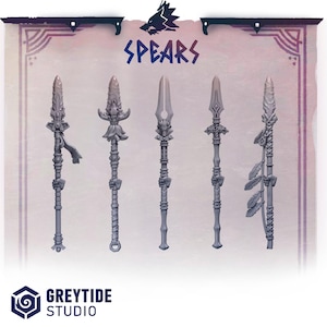 Primal Hounds Spears | RPG Tabletop Miniature Wargaming Grim-Dark Sci-Fi Fantasy DnD OPR Proxy 5e