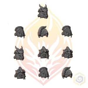 Anvil Wardens Shoulder Pads 1 | RPG Tabletop Miniature Wargaming Grim-Dark Sci-Fi Fantasy DnD OPR Proxy 5e