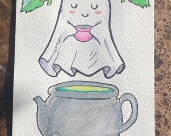 Ghost Tea 4x6” Postcard