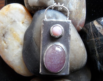 Sterling Silver and Stone Pendant - One of a kind