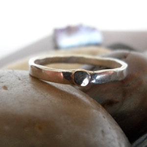 Little Gold Dot on a Thin Sterling Band made to order sizes 4 to 12 image 4