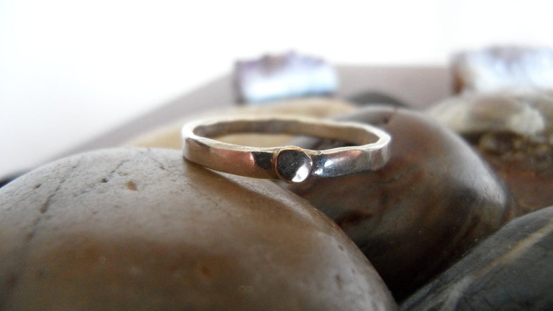 Little Gold Dot on a Thin Sterling Band made to order sizes 4 to 12 image 4