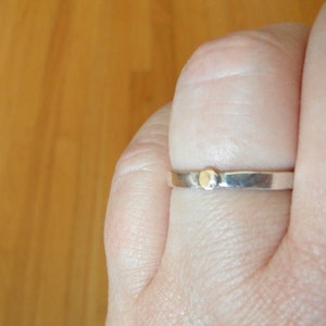 Little Gold Dot on a Thin Sterling Band made to order sizes 4 to 12 image 3