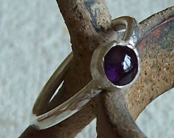 Beautiful Sterling Silver and Genuine Amethyst Ring - Custom order - sizes 4 to 12