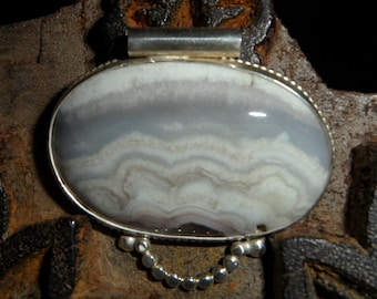 Sterling Silver  and Jasper Pendant Necklace