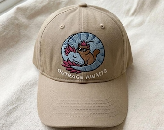 Gorro bordado de Princesa Donut y Mongo, Libro de fantasía de Mongo, Gorra para amantes de los gatos geeks, Gorro "Outrage Awaits", Carl el explorador de mazmorras, Gorra de papá novedosa