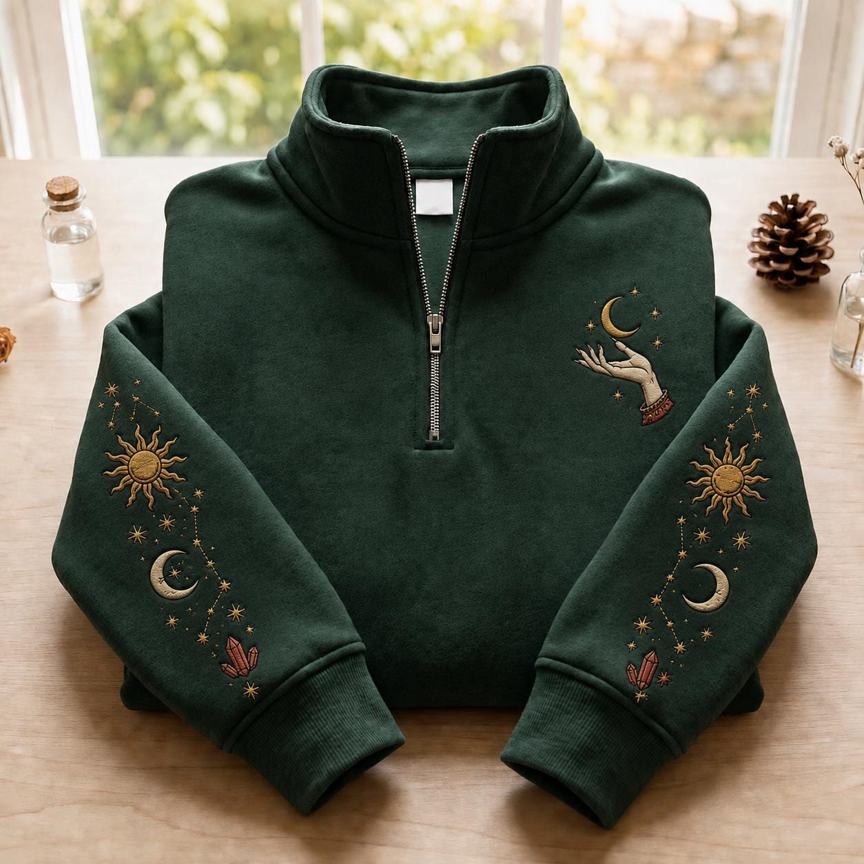 Sun and Moon Zip Hoodie - Etsy