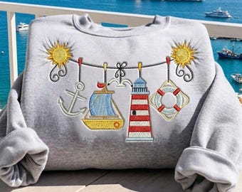 Sail Boat Summer Embroidered Sweatshirt, Coastal Summer Shirt, Boat Lover Gift, Sailboat Vacation Tee, Trip Curse Tee, Sailboat Racing