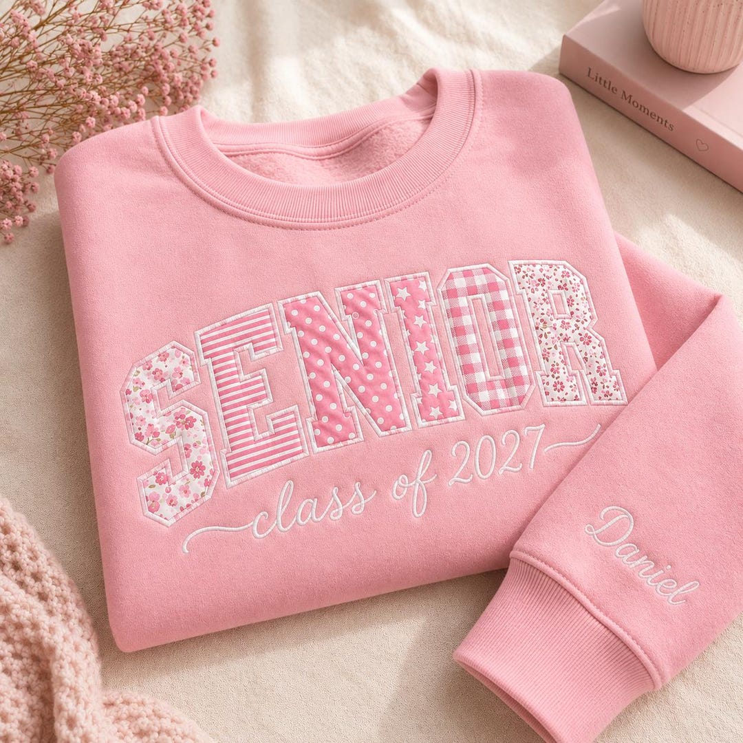 Senior 2027 Embroidered Sweatshirt, Class of 2027 Crewneck, Personalized Senior Sweatshirt