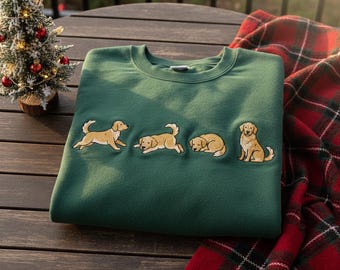 Golden Retriever Embroidered Sweatshirt, Golden Mama Gift, Cozy Dog Mom Sweater, Pet Owner Shirt, Golden Dog Lover Crewneck, Dog Owner Gift