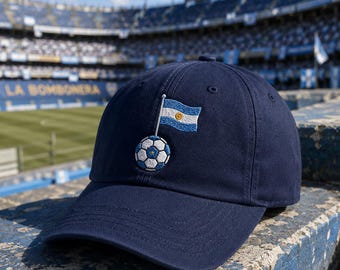Argentinien Fußballflagge gestickter Hut, argentinische Flagge Baseballmütze, Unterstützung Argentinien, Argentinien Hut ideales Geschenk für Männer Frauen, Spieltag Hut