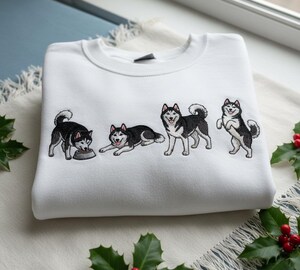 Chemise De Nuit Femme Imprimé Husky - Manches Courtes, Coupe Trapèze - Léger Et Respirant Pour L'été