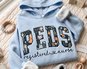Applique PEDs Sweatshirt Gingham Letters, Sorority Letter Embroidered Pullover, PED Nurse Apparel Gift, PICU Gingham, Mother Baby Shirt