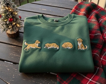 Embroidered Golden Retriever Sweatshirt, Golden Mama Gift, Cozy Dog Mom Sweater, Pet Owner Shirt, Golden Dog Lover Crewneck, Dog Owner Gift