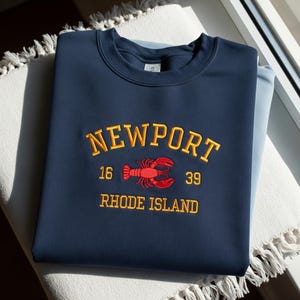 Embroidered Newport Rhode Island Sweatshirt, Nature Lovers Shirt, Family Trip Tee, Beach Lovers Hoodie