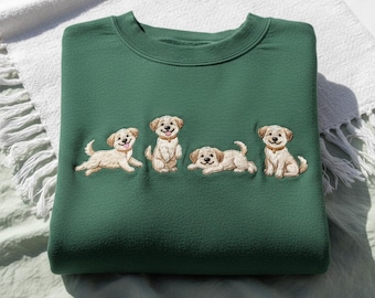 Embroidered Golden Retriever Sweatshirt, Golden Mama Crewneck, Dog Mom Shirt, Holiday  Golden Dog Sweater, Christmas Dog Lover Gift