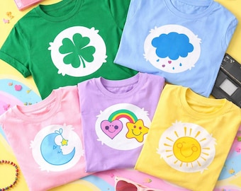 Care Bear T-Shirt: Nostalgic Group Costume, Handmade Cotton Tee