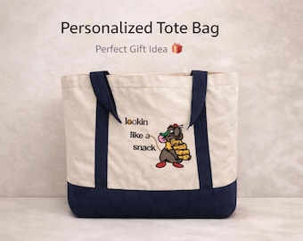 Embroidered Canvas “Looking Like A Snack” Eco-Friendly Tote Bag