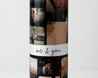 Custom Photo Collage Tumbler | Personalized 20oz Skinny Insulated Cup