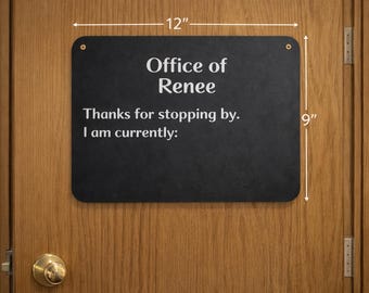 Personalized Chalkboard-Style Office Door Sign