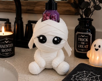 Cute Mummy Soap Holder | Halloween Bathroom Decor | Fits Bath & Body Works Foaming Hand Soap | 3D Printed Mummy Soap Stand
