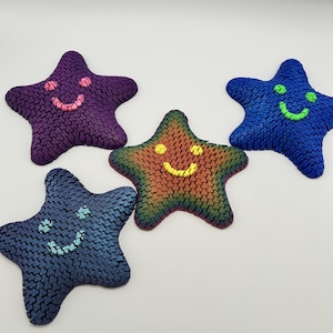 Fidget Starfish Toy | Articulated Sensory Star | ADHD Anxiety Relief | Larger than most | Reggae Rainbow, Aurora Purple, Klein Blue, Nebula