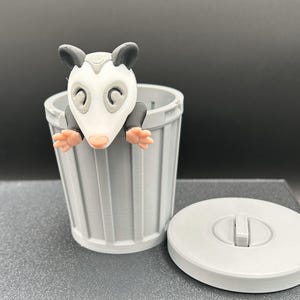 Trash possum w/can Cute & Mischievous 5.5 inches.