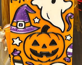 Spooky Halloween Bookmark: Ghosts, Pumpkins, Skulls