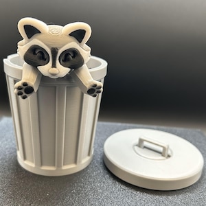 Trash Panda w/can 5.5 inch adorable trash can panda.