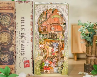 Enchanted Forest Book Nook: 3D Wooden Puzzle Miniature Bookshelf Insert