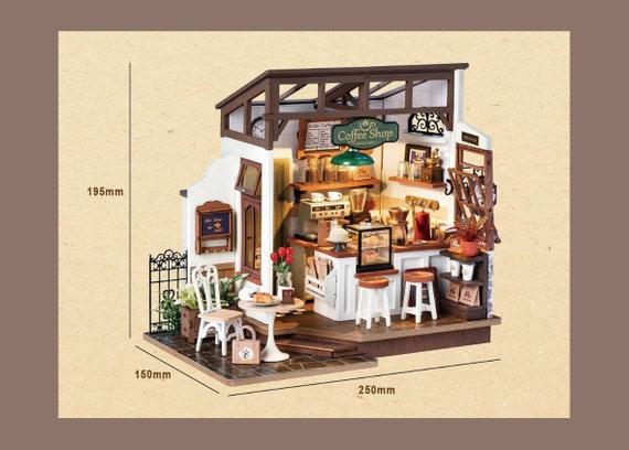DIY Book Nook: Miniatur-Café Mit LED-Beleuchtung – Ein 3D-Puzzle Zum Selberbauen Für Kaffeeliebhaber!