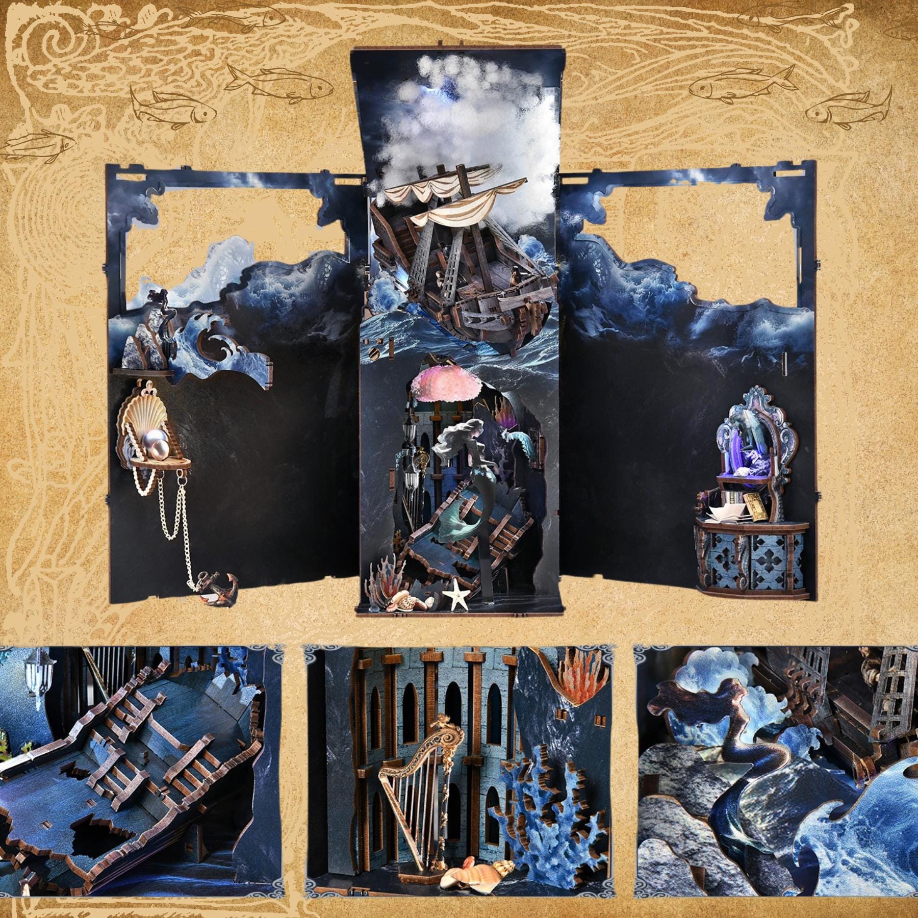 Whispers of the Siren Book Nook |the Song of the Sirens | 260 Pcs