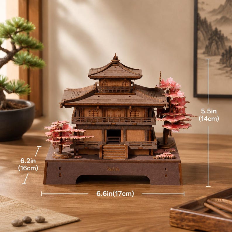 Kit de puzzle 3D en bois d'architecture traditionnelle japonaise ...