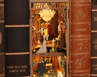 Mystery at the Grand Opera Book Nook |The Phantom of The Opera Bookshelf Decoration | 3D DIY Wooden Puzzle Miniature | Perfect Bookend Gift