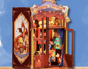 Cutefun Book Nook Kit, DIY miniatuurhuisset voor volwassenen, 3D houten puzzel, mini-huisbouwset met LED, poppenhuisset, boekenplankinzet, decoratie (Sweet Marie Cutefun Book Nook Kit, DIY miniatuurhuisset voor volwassenen, 3D houten puzzel, mini-huisbouwset met LED, poppenhuisset, boekenplankinzet, decoratie (Sweet Marie