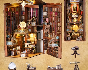 Kristall-betriebene Bibliothek-Buch-Ecke: 3D-Holz-Puzzle-Buchstütze
