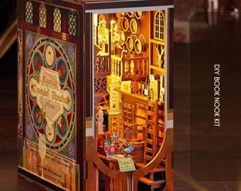DIY Speakeasy Book Nook Kit: 3D Wooden Puzzle Bookend