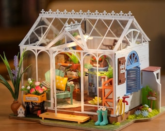 3D Wooden Garden House Puzzle: DIY Dollhouse Miniature Home Decor