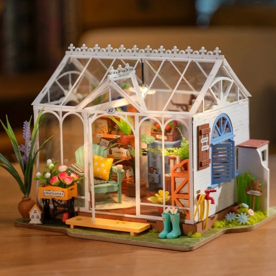 Puzzle 3D maison de jardin en bois : maison de poupée bricolage miniature - France