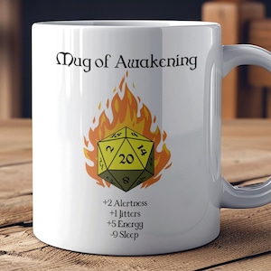 Tazza del risveglio - Motivo RPG per tutti gli amanti di carta e penna e dei giochi di ruolo, un fantastico regalo per l'hobby!
