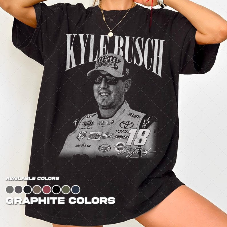 Comfort Colors® Vintage 90s Kyle Busch Racing Graphic T-Shirt, Kyle Busch T-Shirt, Unisex Tee image 5