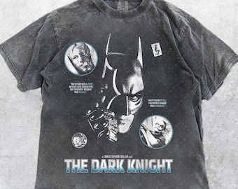 Comfort Colors® 1717 Vintage The Dark Knight 2008 T-Shirt, Christian Bale, Christoper Nolan, Joker Gift for Movie Lovers