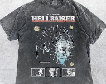 Comfort Colors® 1717 Vintage Hellraiser 1987 Retro Graphic T-Shirt, Pinhead, Halloween Gift, Horror Movie  Gift for Movie Lovers