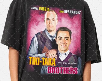 Limited Tiki-Taka Brothers T-Shirt, Andres Iniesta T-Shirt, Xavi Hernandez T-Shirt, Gift For Woman and Man Unisex T-Shirt